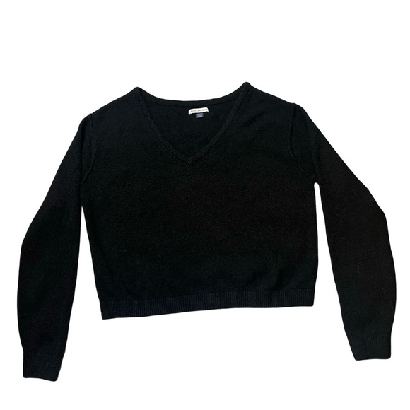 American Eagle Outfitters Sweaters - American Eagle Women’s Black VNeck Boxy Inside Out Seam Sweater
